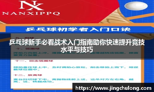 乒乓球新手必看战术入门指南助你快速提升竞技水平与技巧